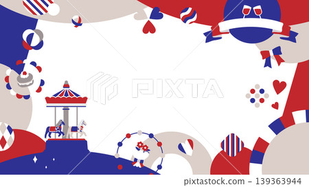 Stylish vector frame in French tricolor colors Stylish vector frame in French tricolor colors 139363944