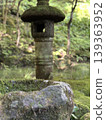 寧靜的日式花園景色，苔蘚覆蓋的石燈籠點綴其間。 139363952