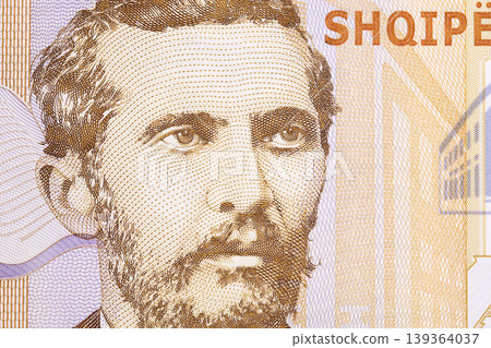 Naim Frasheri a closeup portrait from old Albanian money Naim Frasheri a closeup portrait from old Albanian money 139364037