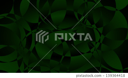 Complex abstract pattern with overlapping green circles and curves on a dark background. Deep emerald geometric mosaic design. Complex abstract pattern with overlapping green circles and curves on a dark background. Deep emerald geometric mosaic design. 139364418