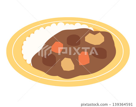 Simple curry rice illustration Simple curry rice illustration 139364591