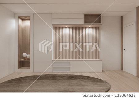 shelf on Built-in mock up smath board wall minimalist,Empty white wall on wooden floor and decoration, room japandi modern style.3D rendering shelf on Built-in mock up smath board wall minimalist,Empty white wall on wooden floor and decoration, room japandi modern style.3D rendering 139364622