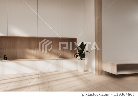 shelf wall Built-in mock up minimalist, room japandi modern style,Empty white wall on wooden floor and decoration.3D rendering shelf wall Built-in mock up minimalist, room japandi modern style,Empty white wall on wooden floor and decoration.3D rendering 139364665