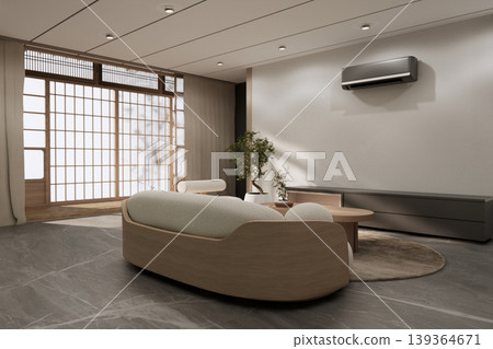granite tiles floor and decoration,shelf on Built-in mock up smath board wall minimalist, room japandi modern style.3D rendering granite tiles floor and decoration,shelf on Built-in mock up smath board wall minimalist, room japandi modern style.3D rendering 139364671