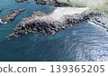 從空中俯瞰北海道石漾市濱松毘沙別川河口和日本海的自然風光。 139365205