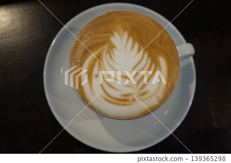 Cafe latte with latte art Cafe latte with latte art 139365298