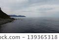 北海道石漾市濱松町的堀川河口及日本海沿岸風光的無人機空拍照片。 139365318