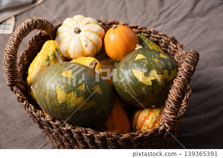 Ghost pumpkins, toy pumpkins, Halloween imagery Ghost pumpkins, toy pumpkins, Halloween imagery 139365391