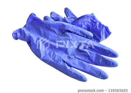 Disposable nitrile gloves, blue. 139365685