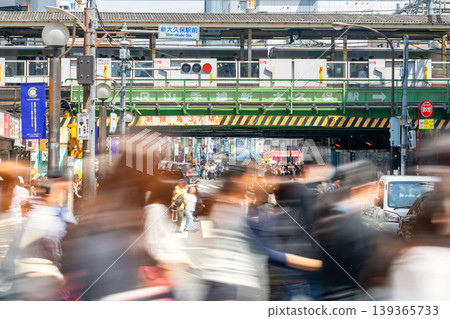 Tokyo - Crowded JR Shin-Okubo Station Tokyo - Crowded JR Shin-Okubo Station 139365733