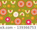 Floral  retro seamless pattern, vector 139366753