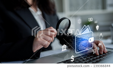 Secure Digital Wallet Payment Interface on Mobile with Fintech Icons. Corpus Secure Digital Wallet Payment Interface on Mobile with Fintech Icons. Corpus 139366844