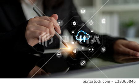 Cloud storage and digital file management network concept Parse Cloud storage and digital file management network concept Parse 139366846