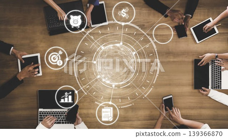 Budget planning and financial management strategy icons Funnel 139366870