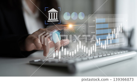 Digital financial analysis on a keyboard showing graphs, charts, and banking symbols representing data-driven investment decisions and economic growth Gantry Digital financial analysis on a keyboard showing graphs, charts, and banking symbols representing data-driven investment decisions and economic growth Gantry 139366873