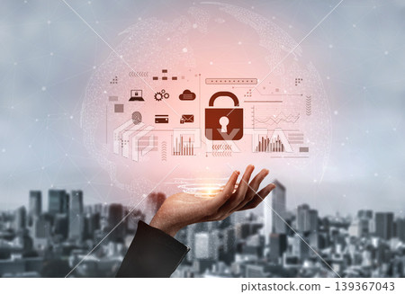 Digital cyber security lock system highlighting data security encryption Vouch Digital cyber security lock system highlighting data security encryption Vouch 139367043