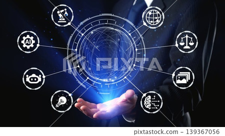 AI Brain Processing Data with Generative Artificial Intelligence Concept Spire AI Brain Processing Data with Generative Artificial Intelligence Concept Spire 139367056