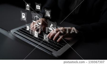 Digital law and legal technology system concept Parse Digital law and legal technology system concept Parse 139367307