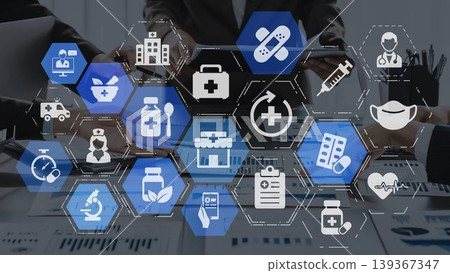 Online pharmacy icons for digital healthcare and medical services Funnel Online pharmacy icons for digital healthcare and medical services Funnel 139367347