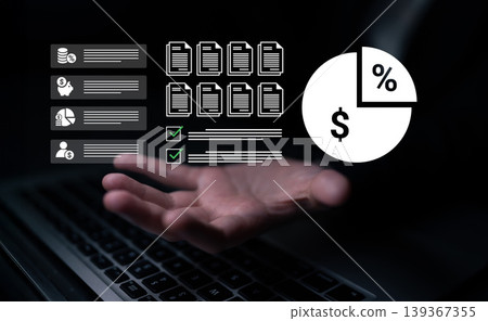 Business Concept of Financial Analysis and Accounting Management with Visual Data Representation and Metrics Evaluation on a Laptop Screen Ledger Business Concept of Financial Analysis and Accounting Management with Visual Data Representation and Metrics Evaluation on a Laptop Screen Ledger 139367355