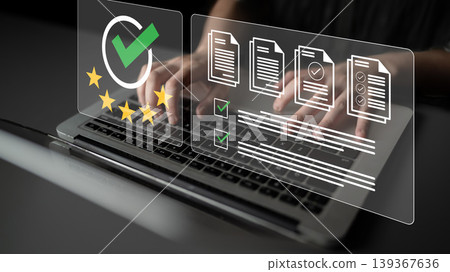 Digital Assessment and Evaluation Process with Laptop Input, Performance Metrics, and Review System Integration in Professional Environment Ledger 139367636