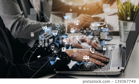 Digital business ecosystem with tech elements Marrow Digital business ecosystem with tech elements Marrow 139367749