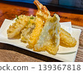 Assorted tempura of shrimp and vegetables, a traditional Japanese dish. 139367818