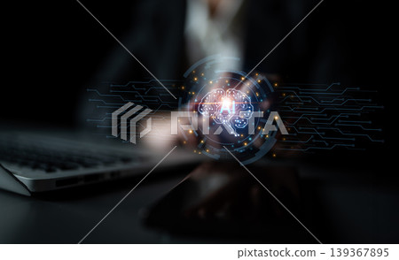 AI Brain Circuit with Digital Neural Network and CPU Processing. Corpus 139367895