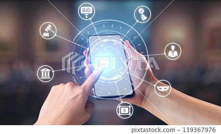 Online auction concept for digital bidding and sales Spire Online auction concept for digital bidding and sales Spire 139367976