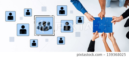 Corporate team management and organizational structure for business. Fermion 139368025