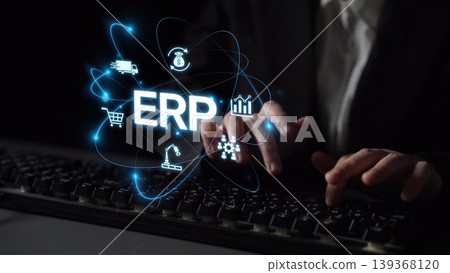 ERP System Dashboard for Enterprise Resource Planning and Business Muxer 139368120