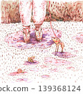 Woman Walking Dog in Puddles After Rain 139368124