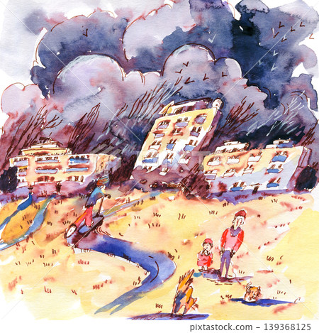 Cityscape Before The Storm Illustration Cityscape Before The Storm Illustration 139368125