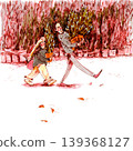 Couple Walking With Plants Outdoors Illustration 139368127