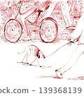 Illustration of Dog Walking by Cyclists 139368139