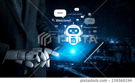 Welcome screen for chat AI assistant onboarding and customer help. Corpus Welcome screen for chat AI assistant onboarding and customer help. Corpus 139368194