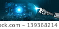 AI command center managing a global technology and security network. Fermion 139368214