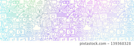 Long Outline Digital Marketing Banner Long Outline Digital Marketing Banner 139368328
