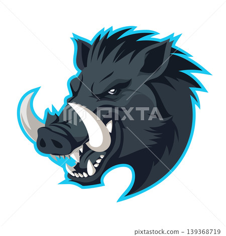 boar head mascot logo design vector template boar head mascot logo design vector template 139368719