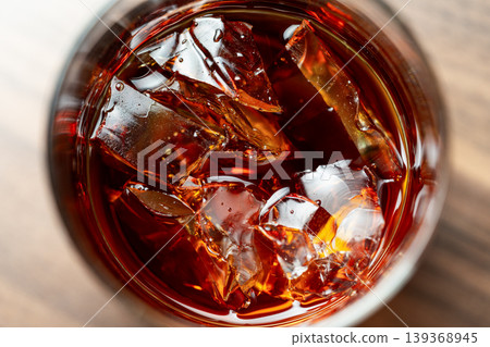 Whiskey ice top view premium alcohol Whiskey ice top view premium alcohol 139368945