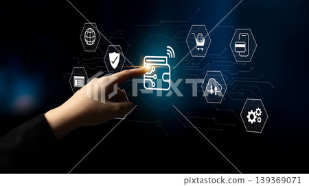 Digital wallet and online payment security system concept Parse Digital wallet and online payment security system concept Parse 139369071