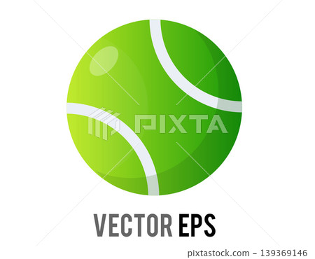 Vibrant green isolated tennis ball icon with white curved seams Vibrant green isolated tennis ball icon with white curved seams 139369146