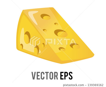 Gradieng yellow wedge of Swiss cheese icon with distinctive holes Gradieng yellow wedge of Swiss cheese icon with distinctive holes 139369162