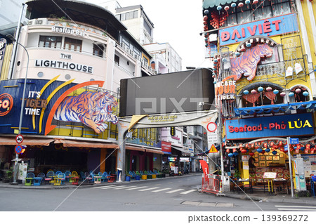 Streetscape of Bui Vien Street, an entertainment district in Ho Chi Minh City, Vietnam. Streetscape of Bui Vien Street, an entertainment district in Ho Chi Minh City, Vietnam. 139369272