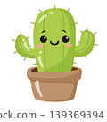 green cactus cartoon flat style 139369394
