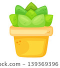 potted succulent plant flat style 139369396