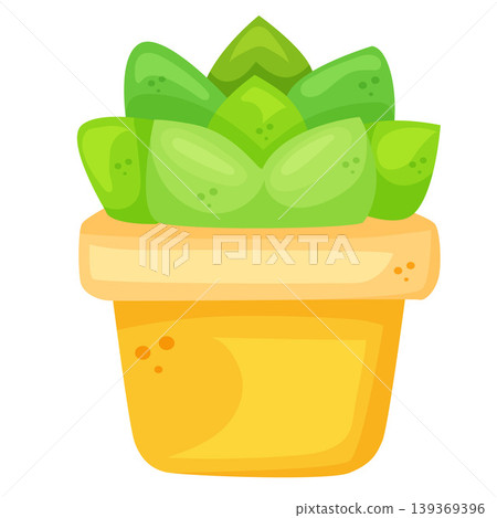 potted succulent plant flat style potted succulent plant flat style 139369396