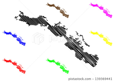 Cayo Romano and Cayo Coco island (Republic of Cuba, Cenrtal America, Caribbean islands) map vector illustration, scribble sketch map Cayo Romano and Cayo Coco island (Republic of Cuba, Cenrtal America, Caribbean islands) map vector illustration, scribble sketch map 139369441