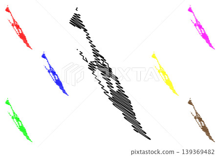 Mujeres island (United Mexican States, Mexico, Cenrtal America, Caribbean islands) map vector illustration, scribble sketch Isla Mujeres map Mujeres island (United Mexican States, Mexico, Cenrtal America, Caribbean islands) map vector illustration, scribble sketch Isla Mujeres map 139369482