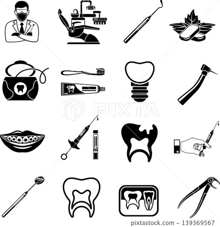 Set Dental Services Icons Set Dental Services Icons 139369567